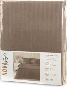 SATÉNOVÉ OBLIEČKY VERA 140X200 CM, 1 KS 70X80 CM HNEDÉ