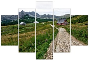 Obraz - Horská krajina s domčekmi (150x105 cm)
