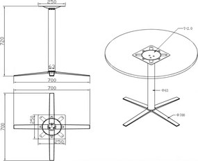 Konferenčný stolík AURA, priemer 60 cm, chróm podnož, dub prírodný