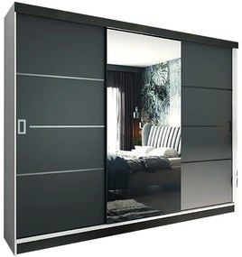 Skriňa Retro 200 4L biely / dvierka grafit