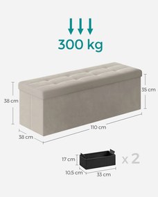 Dekorstudio Taburetka s úložným priestorom - krémová - LSF277W01