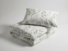Obliečky do postieľky z Renforcé bavlny LEAFORA biele Rozmer obliečky: 45 x 65 cm | 90 x 140 cm