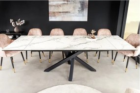 Rozkladací jedálenský stôl Marvelous 43842 180/220/260x90cm Ceramik white marble  - Komfort-nábytok