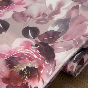 Zamatový behúň na stôl s potlačou kvetou