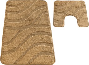 DY Kúpeľňová sada koberčekov s výrezom Symphony - tmavobéžová