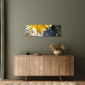 Obraz - Abstraktný akvarel (s hodinami) (90x30 cm)