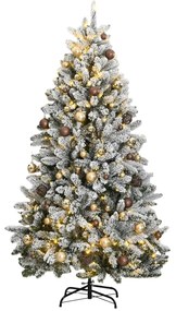Umelý výklopný vianočný stromček 300 LED a sada gúľ 240 cm 3210140