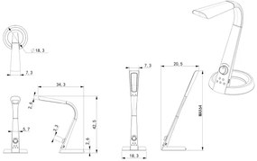 Globo 58376B - LED RGB Stmievateľná stolná lampa MITTI 1xLED/8W/230V + LED/2W