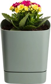 PLASTOVÝ KVETINÁČ CUBI 16X17,5 CM MÄTOVÁ