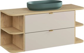 Comad Kúpeľňová skrinka s doskovými umývadlami set Dalia Cashmere 120 kašmír/dub cremona