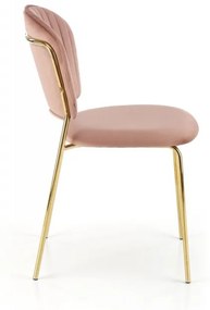 Jedálenská stolička DIONA — oceľ, látka, ružová