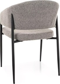 Jedálenská stolička AKITA s čiernymi nohami, sivá