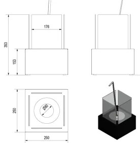 Kratki TANGO2/CZARNY/TUV - BIO krb TANGO2 35,3x25 cm 1kW čierna