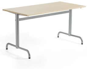 Stôl PLURAL, 1400x700x720 mm, HPL - breza, strieborná