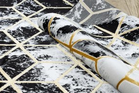 Koberec GLOSS 409A 82 3D kocka - čierny, zlatý, sivý