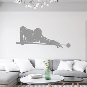 Veselá Stena Samolepka Hráč biliardu Farba: šedá, Veľkosť: 100 x 39 cm