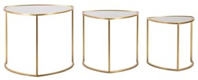 Okrúhle konferenčné stolíky v súprave 3 ks so sklenenou doskou v zlatej farbe ø 60 cm Triangle – Mauro Ferretti