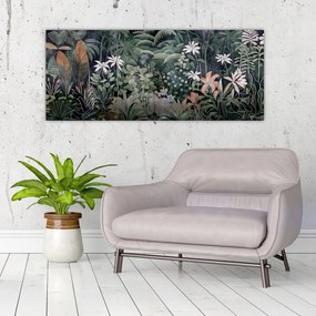 Obraz - Maľovaný vzor džungle (120x50 cm)