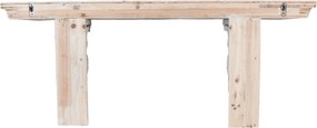Biela antik nástenná drevená polica - 100 * 23 * 41 cm
