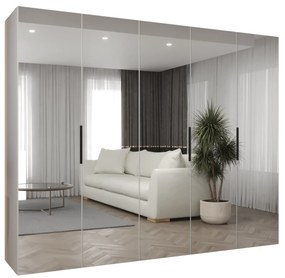 Šatníková skriňa 250 cm Mirabella 3 (biela + čierna). Akcia -20%. Vlastná spoľahlivá doprava až k Vám domov. 1126481