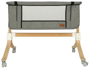 KIK Detská postieľka drevená postieľka na kolieskach sivá