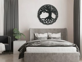 drevko Nálepka Strom života Plynutie času Rozmer obrazu: 32,5 x 32,5 cm, Farba dekorácie: Čierna