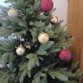 DECOLED Sada vianočných ozdôb zlaté plastové gule 6 cm, balenie 24 ks