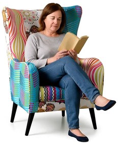 Patchwork kreslo FEEL, ušiak