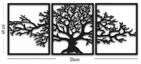 Nástenná kovová dekorácia Strom 124x49 cm čierna