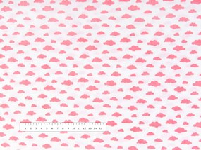 Biante Detský bavlnený záves Sandra SA-128 Koralové obláčiky na bielom 150x230 cm