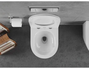 Mexen Lena, závesná WC misa 490x360x340 mm, Rimless Tornádo + toaletné WC sedadlo z duroplastu, biela lesklá, 30220300T