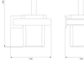OMNIRES NL80620CR - Nástenná WC štetka NELSON lesklý chróm