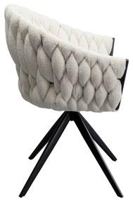 Knot Boucle otočná stolička biela