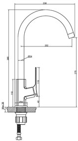 Invena Neri, vysoká drezová batéria h-385, medená matná, INV-BZ-P1-014-L