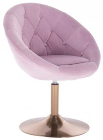 LuxuryForm DESIGN Kreslo VERA VELUR na zlatom tanieri - levanduľa