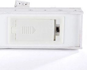 Drevená LED dekorácia DEDINA biela dĺžka 30 cm