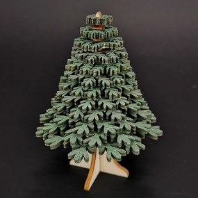 AMADEA Drevený 3D stromček zelený 10 cm