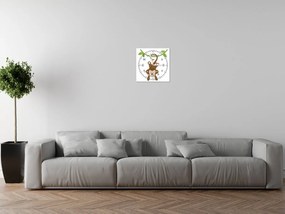 Gario Obraz s hodinami Opička na lane Rozmery: 40 x 40 cm