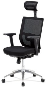 Kancelárska ergonomická stolička LEON — sieť/látka, čierna