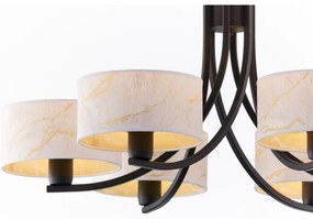 Jupiter 2105 - Závesný luster na reťazi ARTHUR 6xE27/15W/230V biela/čierna/mramorový dekor
