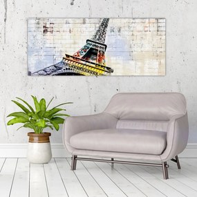 Obraz - Digitálne umenie Eiffelovej veže (120x50 cm)