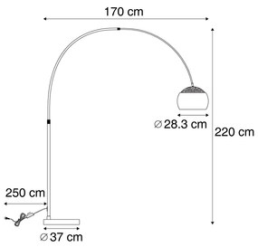 Moderná oblúková lampa z ocele nastaviteľná - Grande