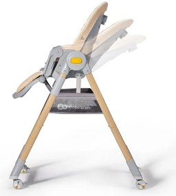 KINDERKRAFT - Detská jedálenská stolička 2v1 LASTREE béžová/šedá