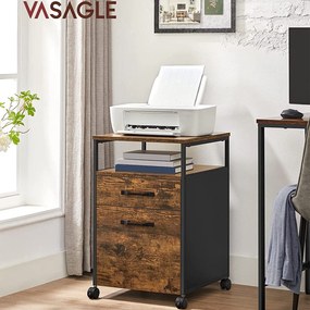 Kartotéka s 2 zásuvkami, rustikálna hnedá a čierna