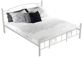 Kovová posteľ 180x200 BRITA NEW biela