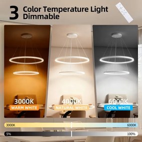 Brilagi - LED stmievateľný luster na lanku PORTOFINO LED/98W/230V pr. 80 cm biela +DO