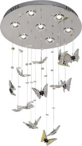 LED krištáľové stropné svietidlo MURU LED/24W/230V pr. 40 cm lesklý chróm + DO