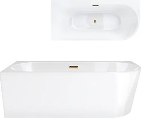 Rohová vaňa Corsan Intero 160 x 74, ľavostranná montáž, korok, zlato