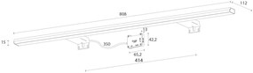 Sapho Sapho, PANDORA LED svietidlo, 15W, 808x15x112mm, chróm, E27576CI