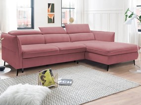 Rohová sedacia súprava Mango, staroružová látka, pravý roh